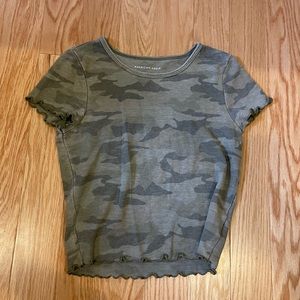 American eagle camo crop top; size small